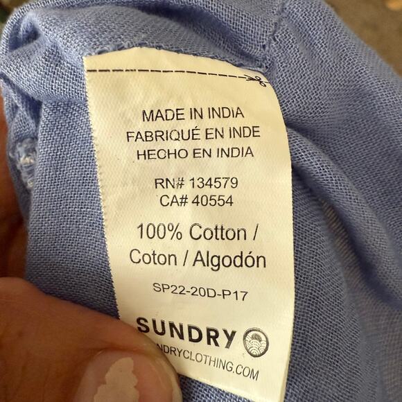 SUNDRY wild floral ruffle skirt in chambray - Picture 5 of 7